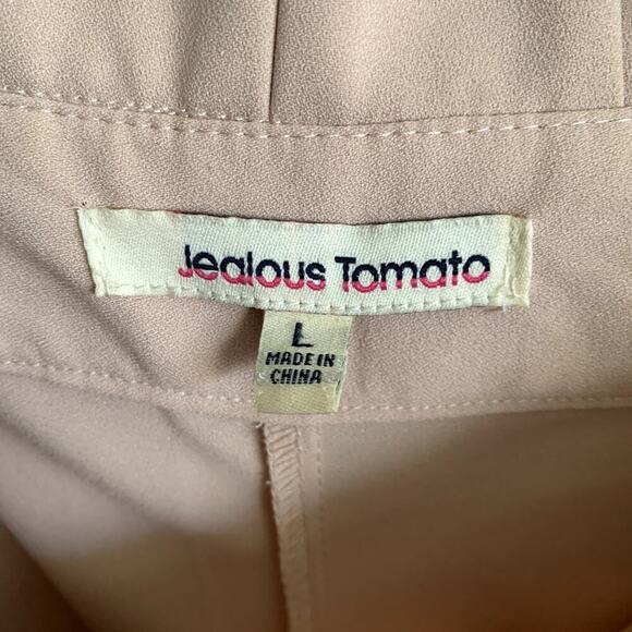 Jealous Tomato High Rise Wide Leg Paperbag Waist Pink Blush Pants Size L - Picture 3 of 12